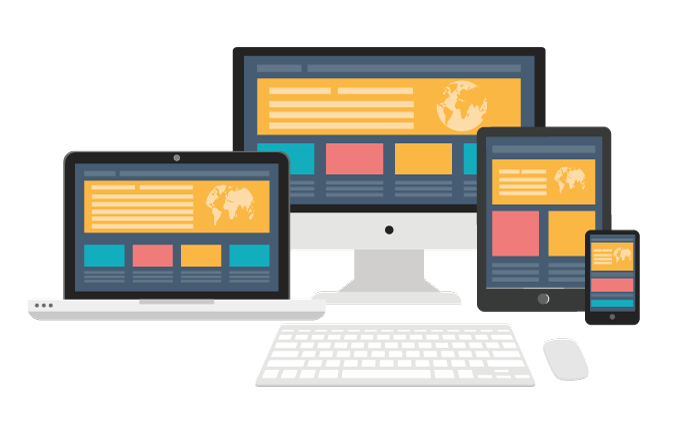 Imagen de computadoras y dispositivos con diseño web