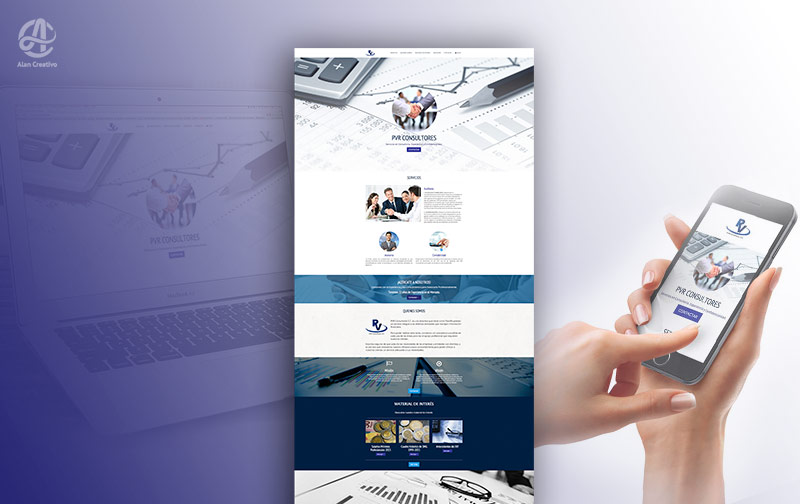 Imagen de sitio web diseñado para empresa PVR